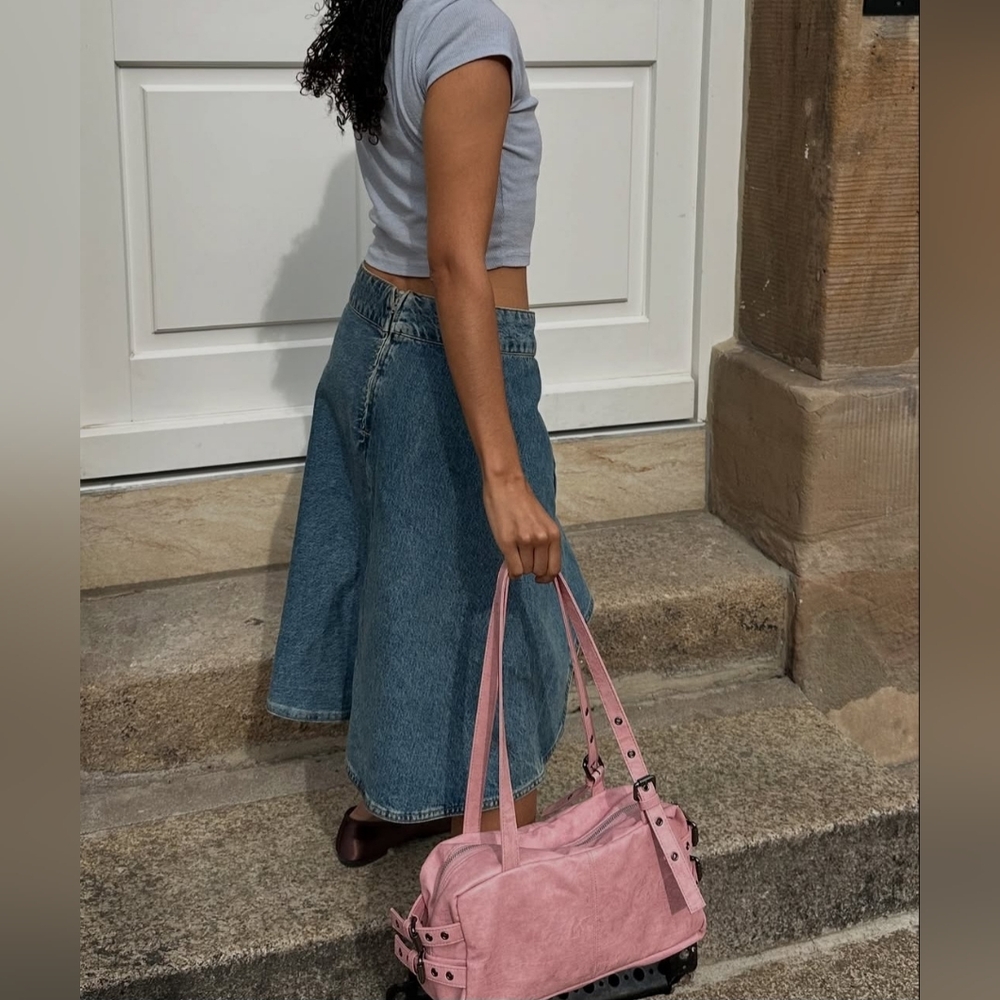 Samo Ondoh Brushed Pink Side Belt Shoulder Bag - Picture 2 of 9
